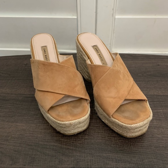 Zara Y2K suede chunky block platform sandal size 41 - Picture 2 of 11